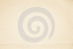 Fabric canvas woven texture background in pattern in light beige cream brown color blank. Natural gauze linen, carpet wool and