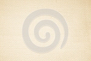 Fabric canvas woven texture background in pattern in light beige cream brown color blank. Natural gauze linen, carpet wool and