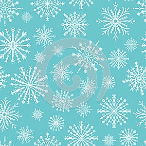 Fabric christmas snowflake seamless pattern print winter white geometric abstract flowers