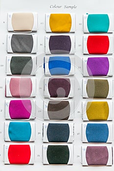 Fabric color samples palette