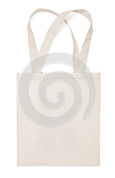 Fabric cotton eco bag on white