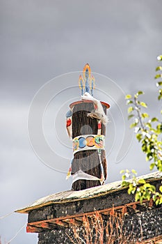 Fabric covered dhvajas or victory banners