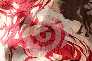 Fabric decorated with fantasy designs, texture photo