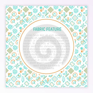 Fabric feature concept with thin line icons