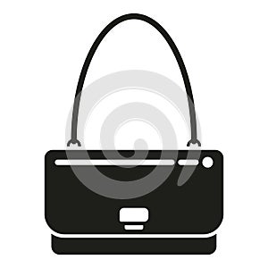 Fabric leather woman bag icon simple vector. Fashion design