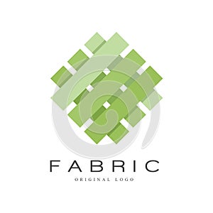 Fabric original logo, creative sign for company identity, craft store, advertising, poster, banner, flyer vector