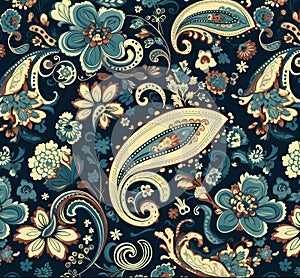 Fabric ornamental design pattern background textile floral indian seamless paisley wallpaper background