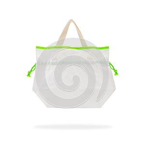 Fabric pouch or picnic bag isolated background with clipping path