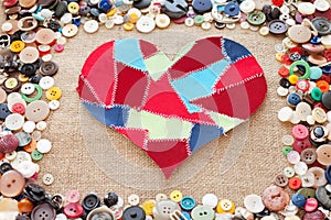 Fabric scraps heart