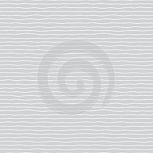 Fabric seamless pattern with textile line texture, white on grey background. Simple wallpaper doodle horizontal stripes