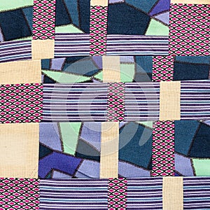 Fabric sewn in convergence patchwork technique