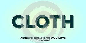 Fabric stitches font effect design template
