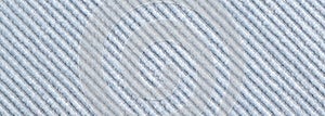 Fabric with stripes blue color background, wide view.  Flat lay, top view, copy space