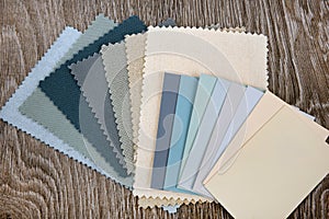 Fabric swatches choice for interior design