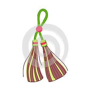 fabric tassel rope cartoon vector illustration