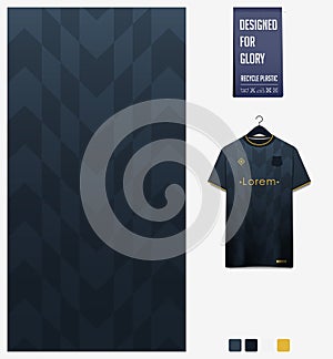 Fabric textile pattern design soccer jersey, football kit, e-sport, sport uniform. T-shirt mockup template. Abstract background.