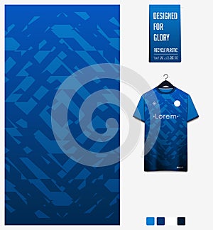 Fabric textile pattern design for sport t-shirt, soccer jersey, football kit mockup. Geometric pattern for sport background.