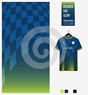 Fabric textile pattern design for sport t-shirt, soccer jersey, football kit mockup. Geometric pattern for sport background.