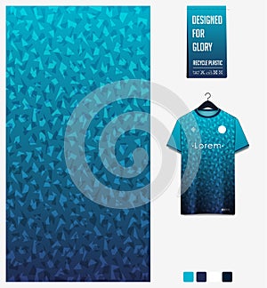 Fabric textile pattern design for sport t-shirt, soccer jersey, football kit mockup. Geometric pattern for sport background.