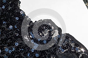 Fabric texture, background, black sequined
