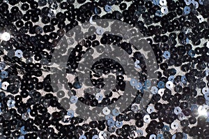 Fabric texture, background, black sequined