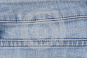 Close Up Blue Denim Jean Texture with Seams