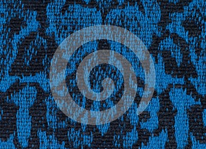 Fabric texture endless pattern, black and blue