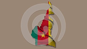 Isolated Cameroon flag over territory photo