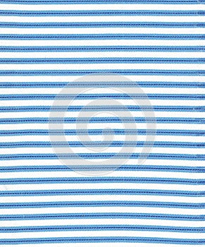 Fabric texture white and blue stripes