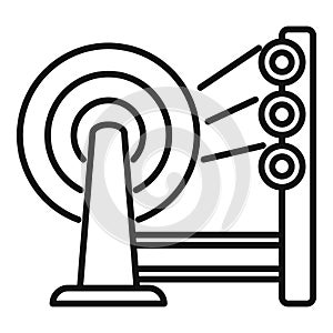 Fabric thread icon outline vector. Cotton sewing