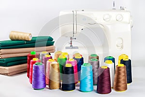With fabric and thread sewing machine is used.