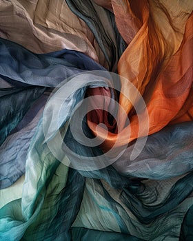 A fabric twist displays a microcosm of nomadic existence, blending natural dyes and fibers photo