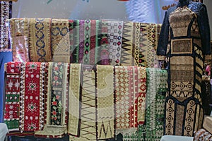 Fabric Various motifs. a fabric that can be called a typical tapis fabric