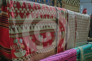 Fabric Various motifs. a fabric that can be called a typical tapis fabric