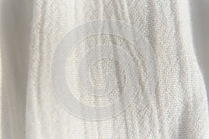 Fabric white background texture thin fabric, with vertical uneven fol