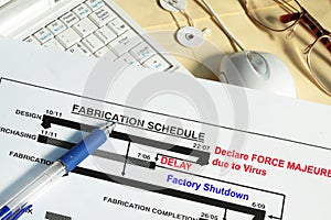 Fabrication schedule with Force Majeure