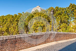 Fabricius Bridge on the river Tiber in Rome