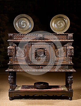 A fabulous 17th century English court cupboard