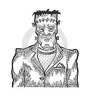 Fabulous artificial man sketch engraving vector