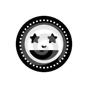 Black solid icon for Fabulous, tremendous and smile photo