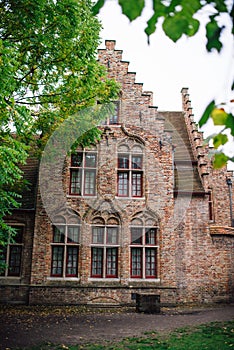 Fabulous medieval houses standing right on the canal next to the Boniface bridge Bonifaciusbrug