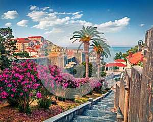 Fabulous morning view of famous Fort Bokar in city of Dubrovnik.