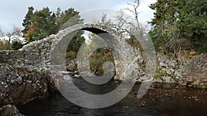 The fabulous old packhorse bridge in Carrbridge in the Cairngorms National Park is the oldest stone bridge in the Highlands of Sco