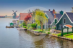 Fabulous touristic village Zaanse Schans, near Amsterdam, Netherlands, Europe