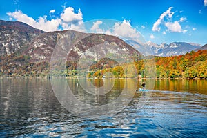 Fabulous  view  of  Bohinj Lake at autumn time