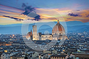 A fabulous view of Duomo Cathedral in Florence from Michelange