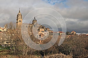 Fabulous views of the medieval cathedral. Catedral Nueva de Salamanca. Spain. photo