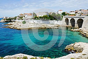 Fabulous views of the sea from Malmousque, village of Marseille, France