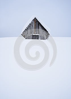 Fabulous winter house with snowy roof