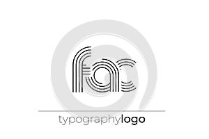 FAC modern geometric typography logo